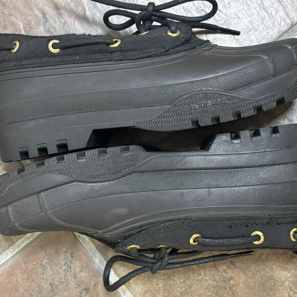 ~~Sperry Top Sider Shoes Women's 7.5M Duckling STS97711 Black Fabric Waterproof - Picture 7 of 12
